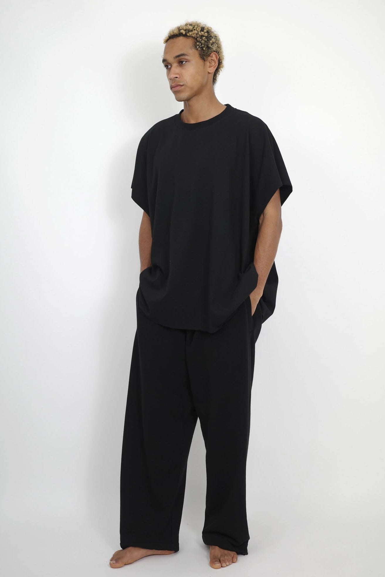 NISHIMOTO IS THE MOUTH WIDE SWEAT PANTS NIM-WD08 BLACK