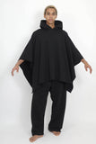 NISHIMOTO IS THE MOUTH WIDE SWEAT PONCHO NIM-WD09 BLACK