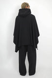 NISHIMOTO IS THE MOUTH WIDE SWEAT PONCHO NIM-WD09 BLACK