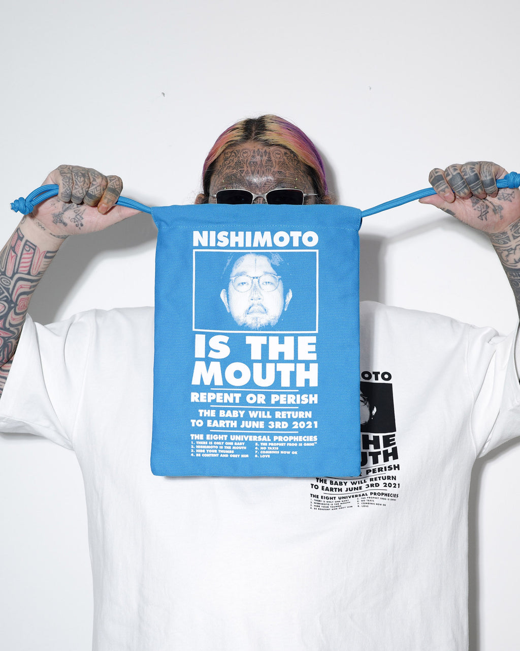 NISHIMOTO IS THE MOUTH BIG DRAWSTRING BAG NIM-G27 BLUE