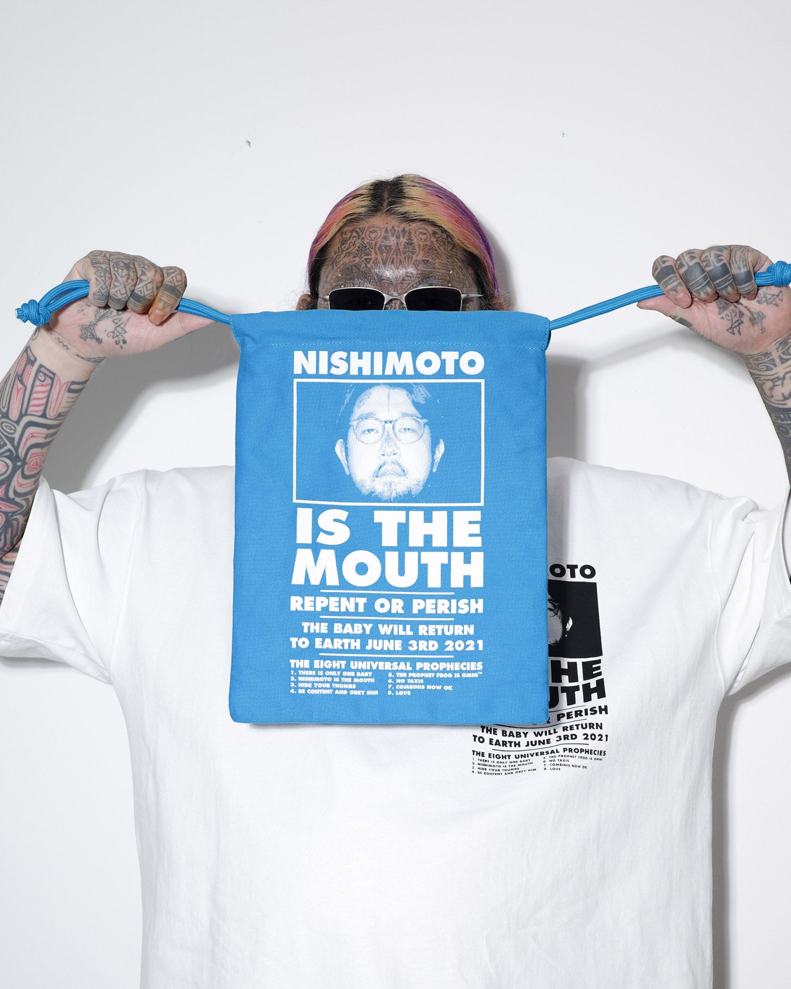 NISHIMOTO IS THE MOUTH BIG DRAWSTRING BAG NIM-G27 BLUE