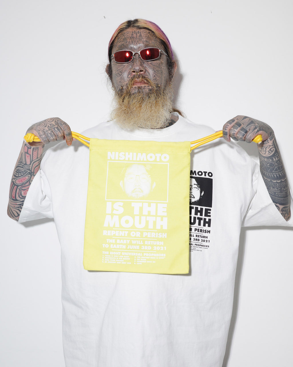 NISHIMOTO IS THE MOUTH BIG DRAWSTRING BAG NIM-G27 YELLOW