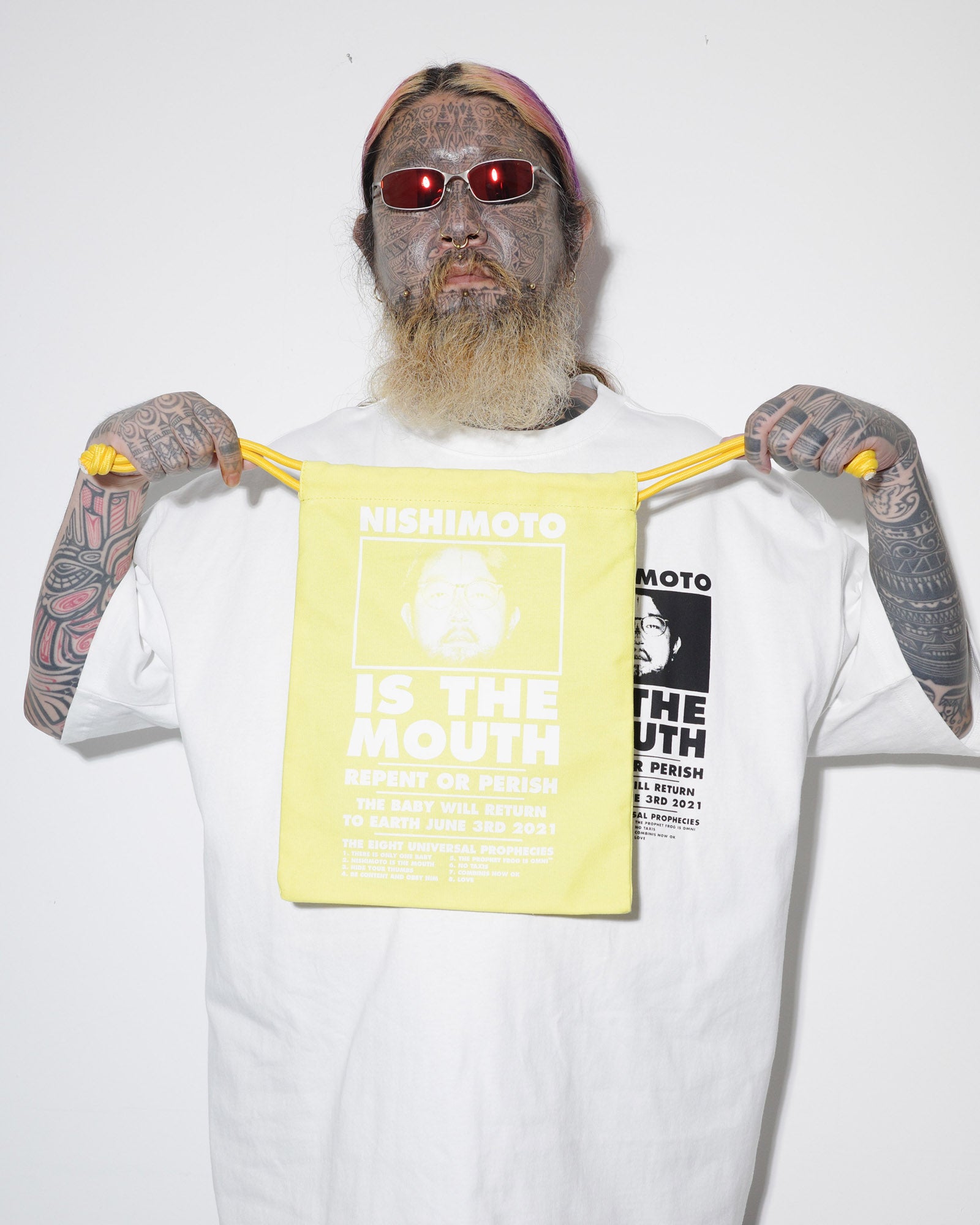 NISHIMOTO IS THE MOUTH BIG DRAWSTRING BAG NIM-G27 YELLOW