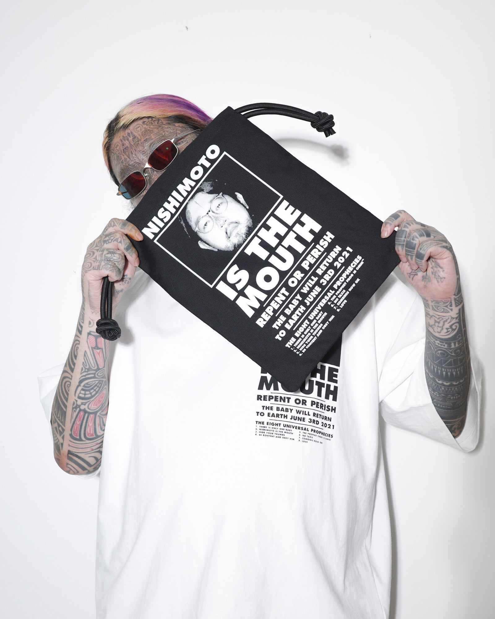 NISHIMOTO IS THE MOUTH BIG DRAWSTRING BAG NIM-G27 BLACK