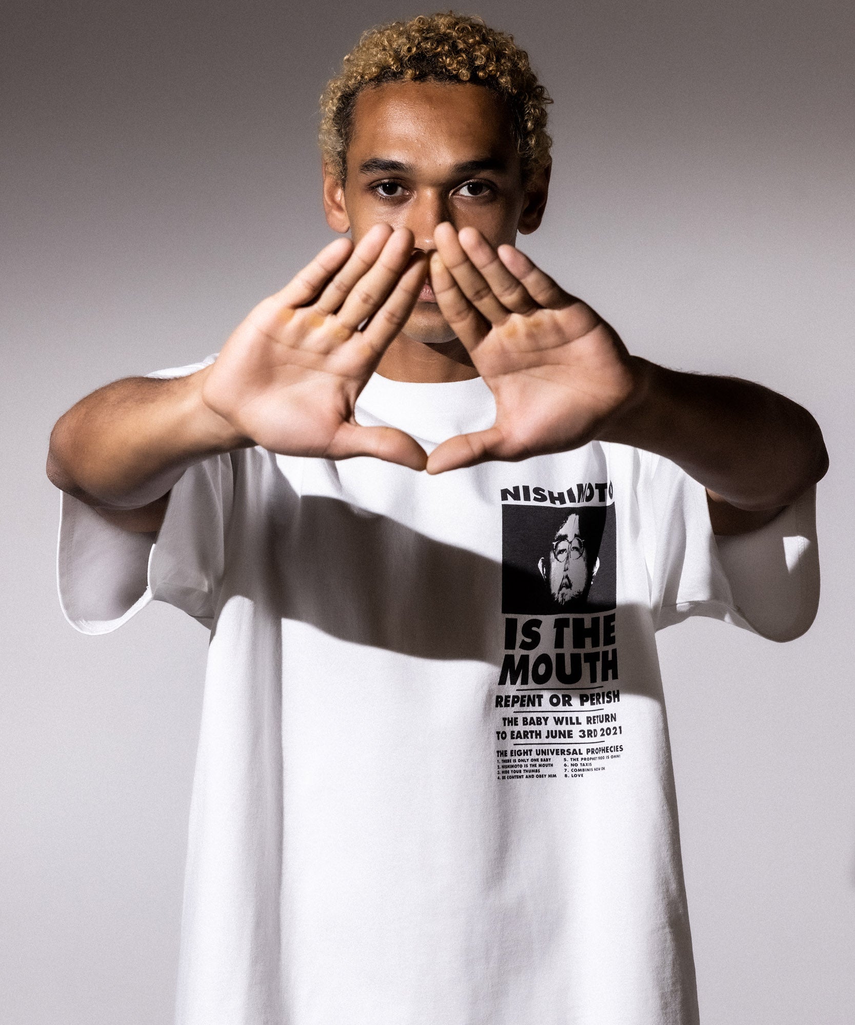 NISHIMOTO IS THE MOUTH S/S TEE NIM-SP01C WHITE/BLACK