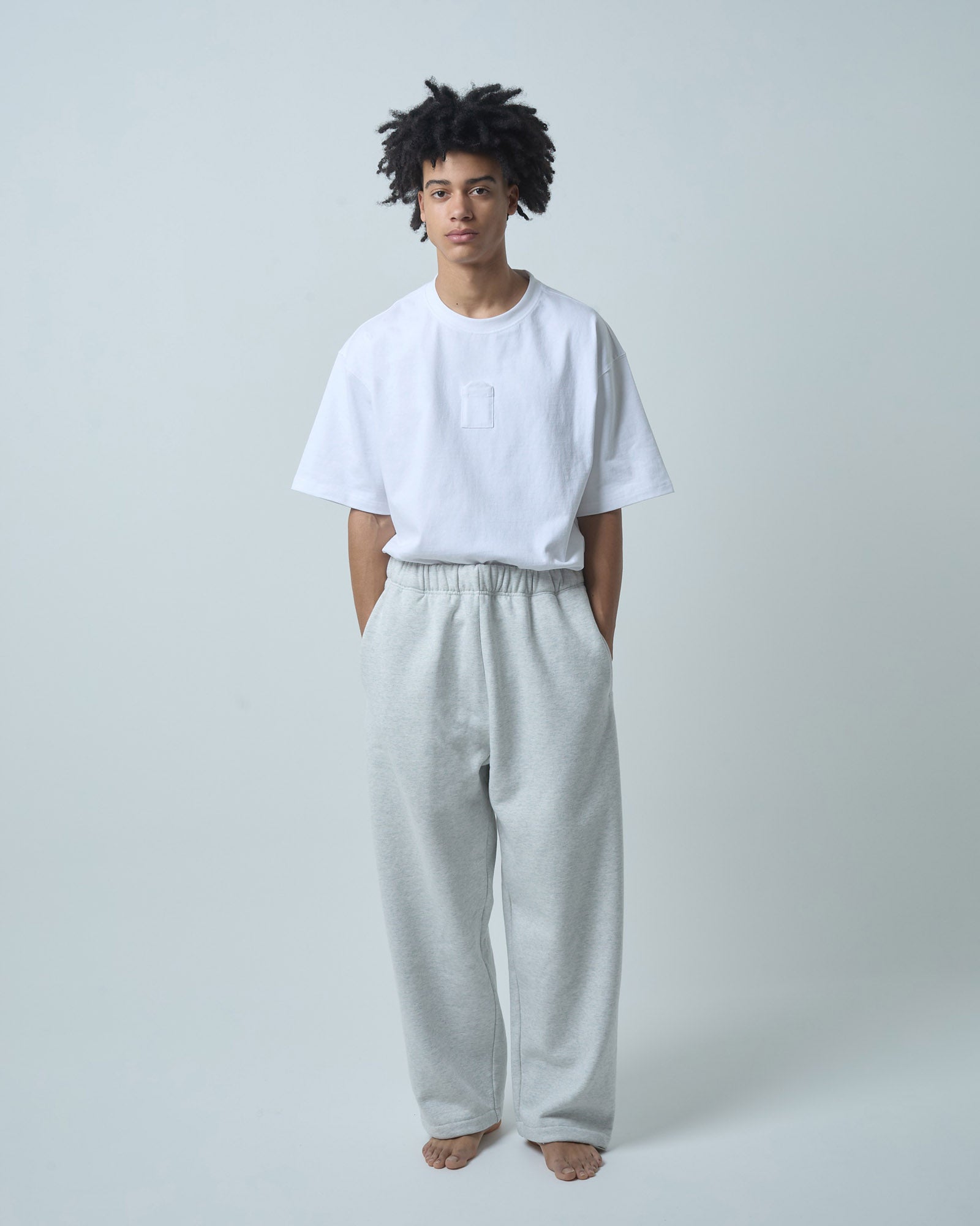 BOKUNOU COMMON NO MONEY WIDE SWEATPANTS BNCM-104P LIGHT HEATHER GREY