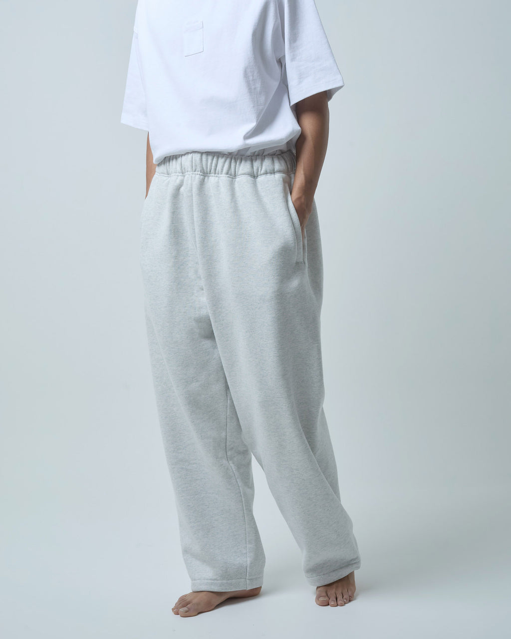 BOKUNOU COMMON NO MONEY WIDE SWEATPANTS BNCM-104P LIGHT HEATHER GREY
