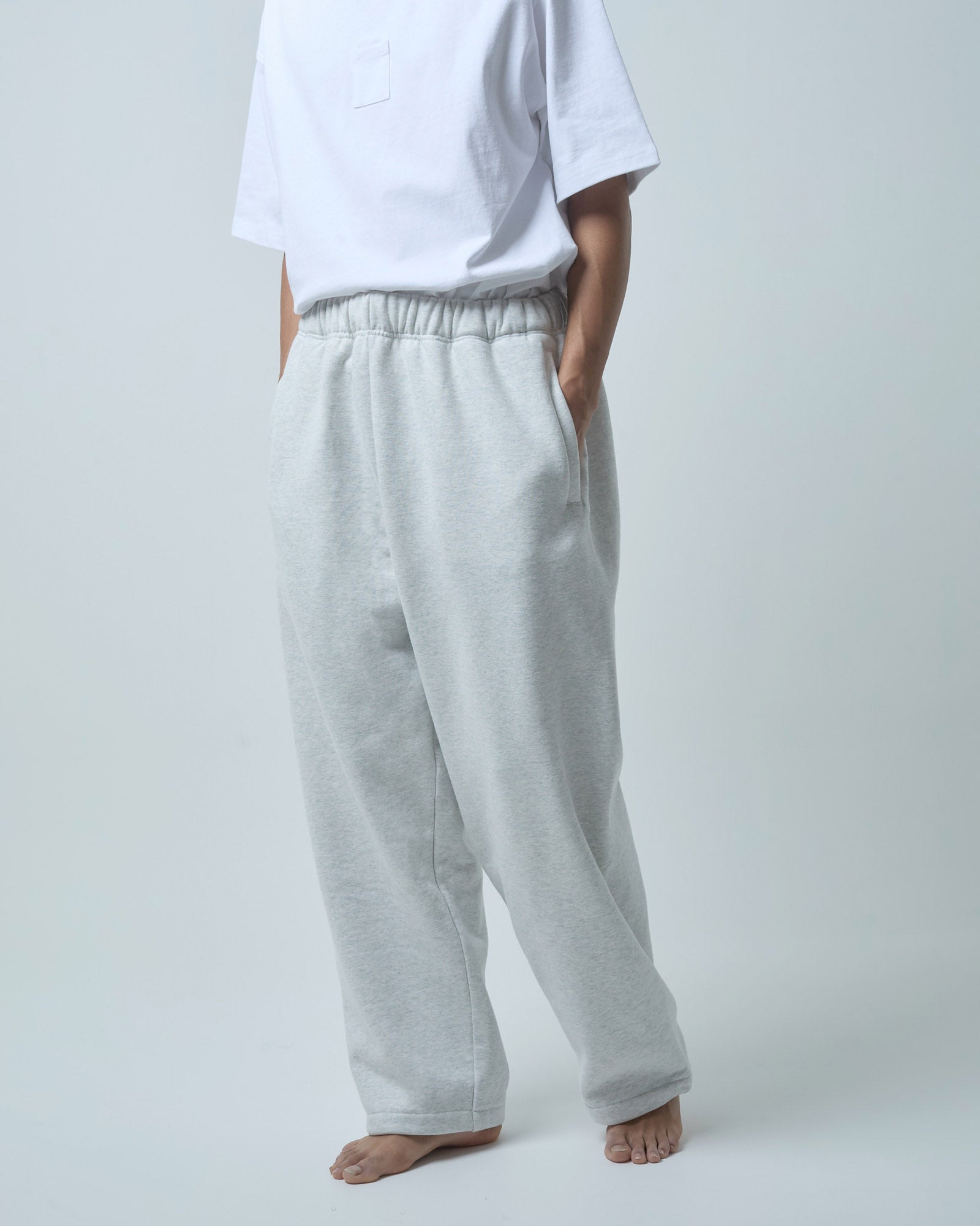 BOKUNOU COMMON NO MONEY WIDE SWEATPANTS BNCM-104P LIGHT HEATHER GREY