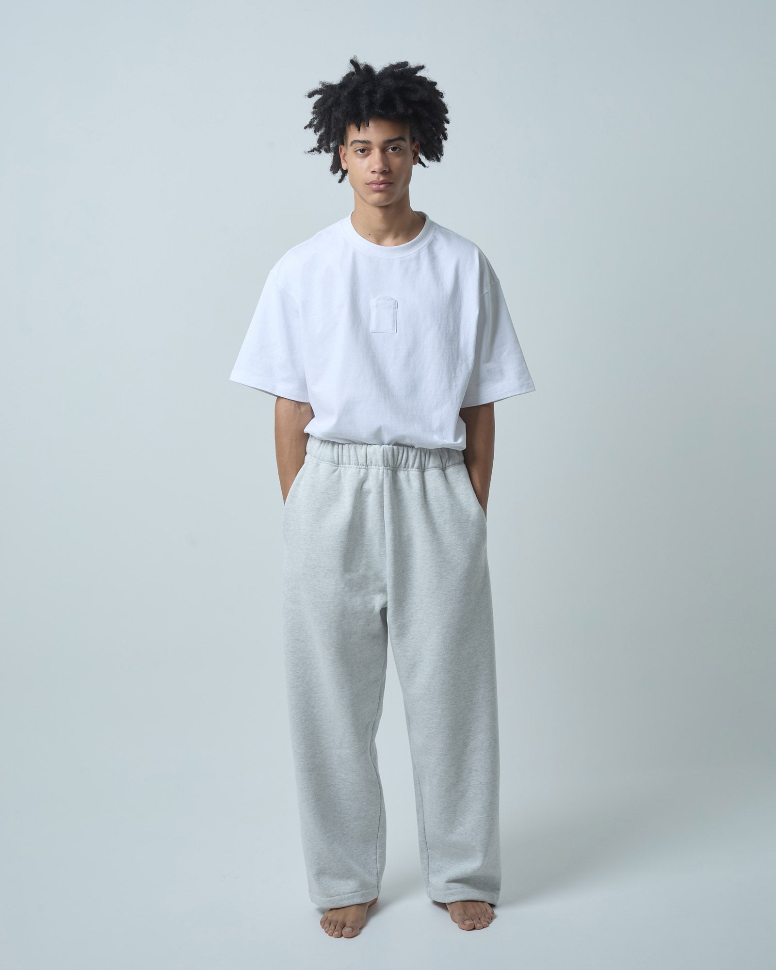 BOKUNOU COMMON NO MONEY WIDE SWEATPANTS BNCM-104P LIGHT HEATHER GREY