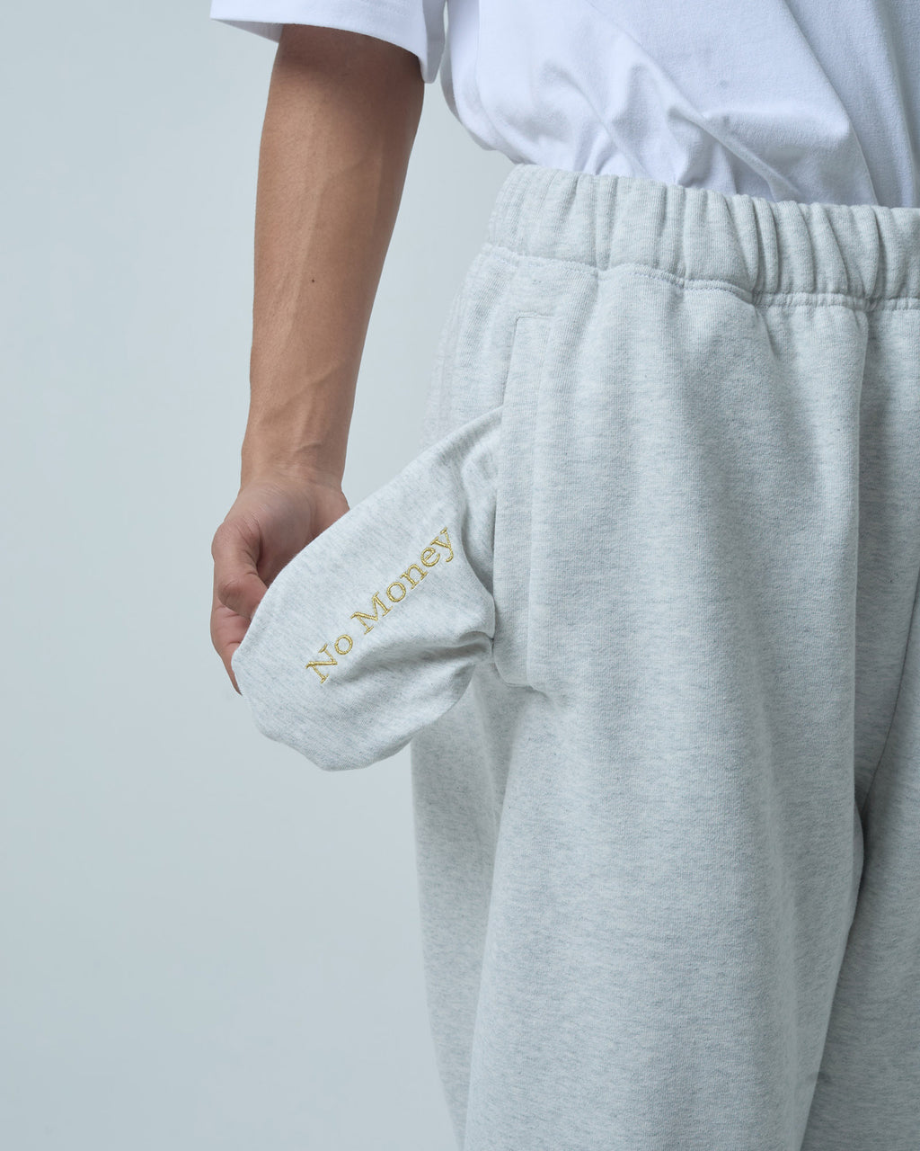 BOKUNOU COMMON NO MONEY WIDE SWEATPANTS BNCM-104P LIGHT HEATHER GREY