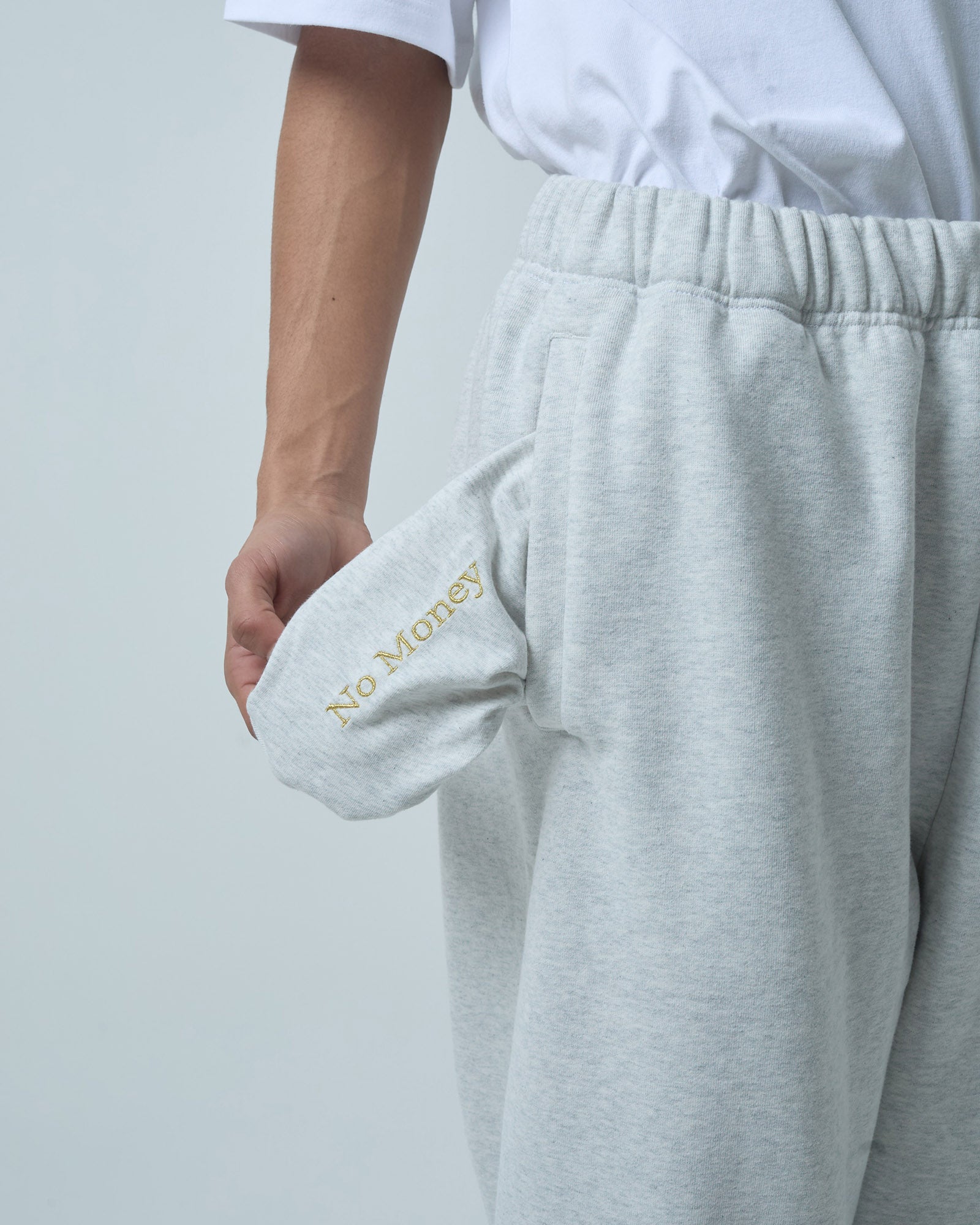 BOKUNOU COMMON NO MONEY WIDE SWEATPANTS BNCM-104P LIGHT HEATHER GREY