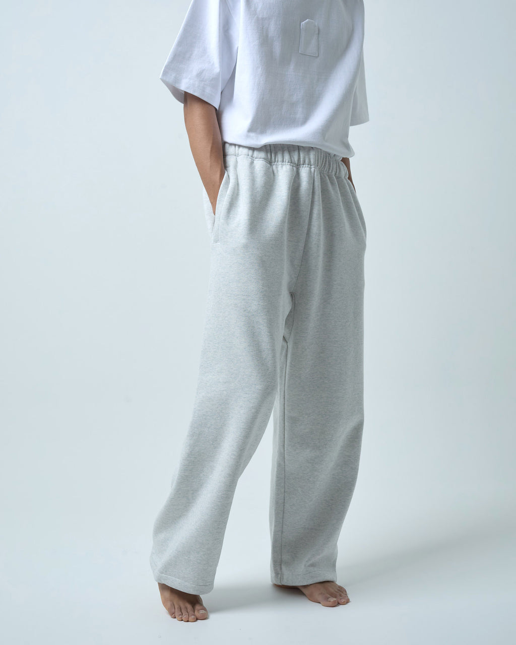 BOKUNOU COMMON NO MONEY WIDE SWEATPANTS BNCM-104P LIGHT HEATHER GREY