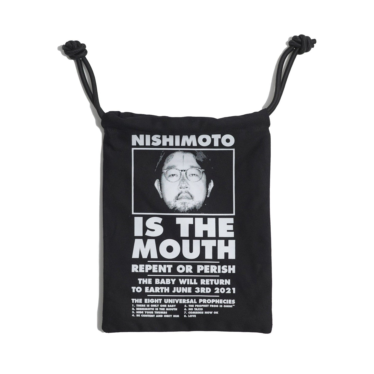 NISHIMOTO IS THE MOUTH BIG DRAWSTRING BAG NIM-G27 BLACK