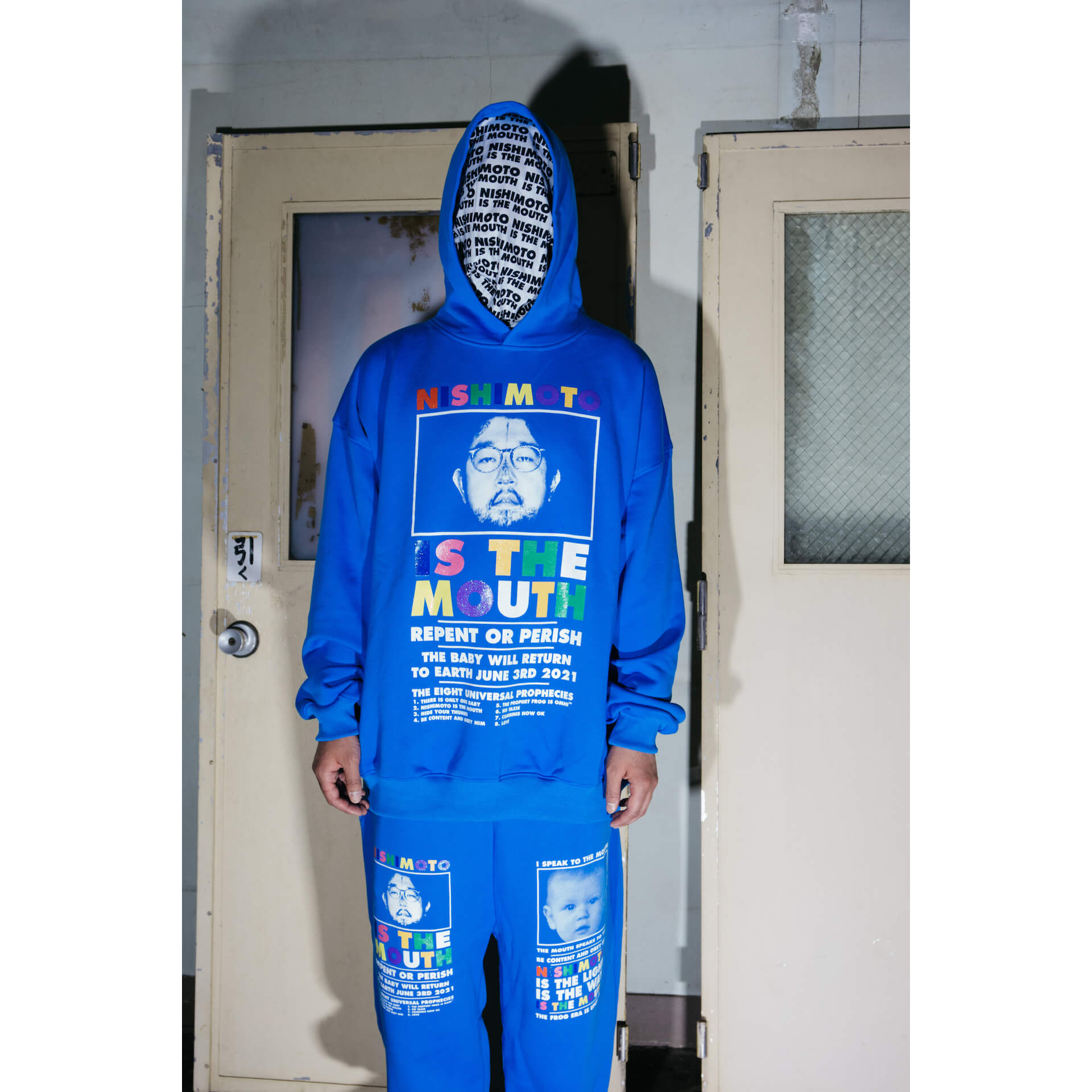 NISHIMOTO IS THE MOUTH CLASSIC SWEAT PANTS  (GLITTER)NIM-L15G BLUE