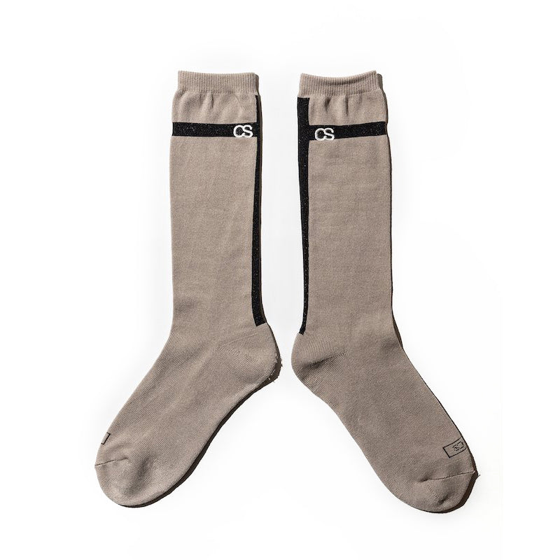 COMMON SOX LONG SOCKS"LINE" CSR-002 BEIGE