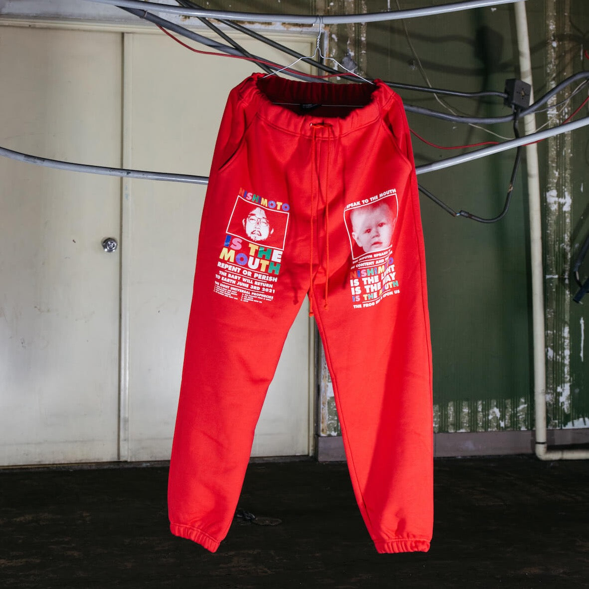 NISHIMOTO IS THE MOUTH CLASSIC SWEAT PANTS  (GLITTER)NIM-L15G RED