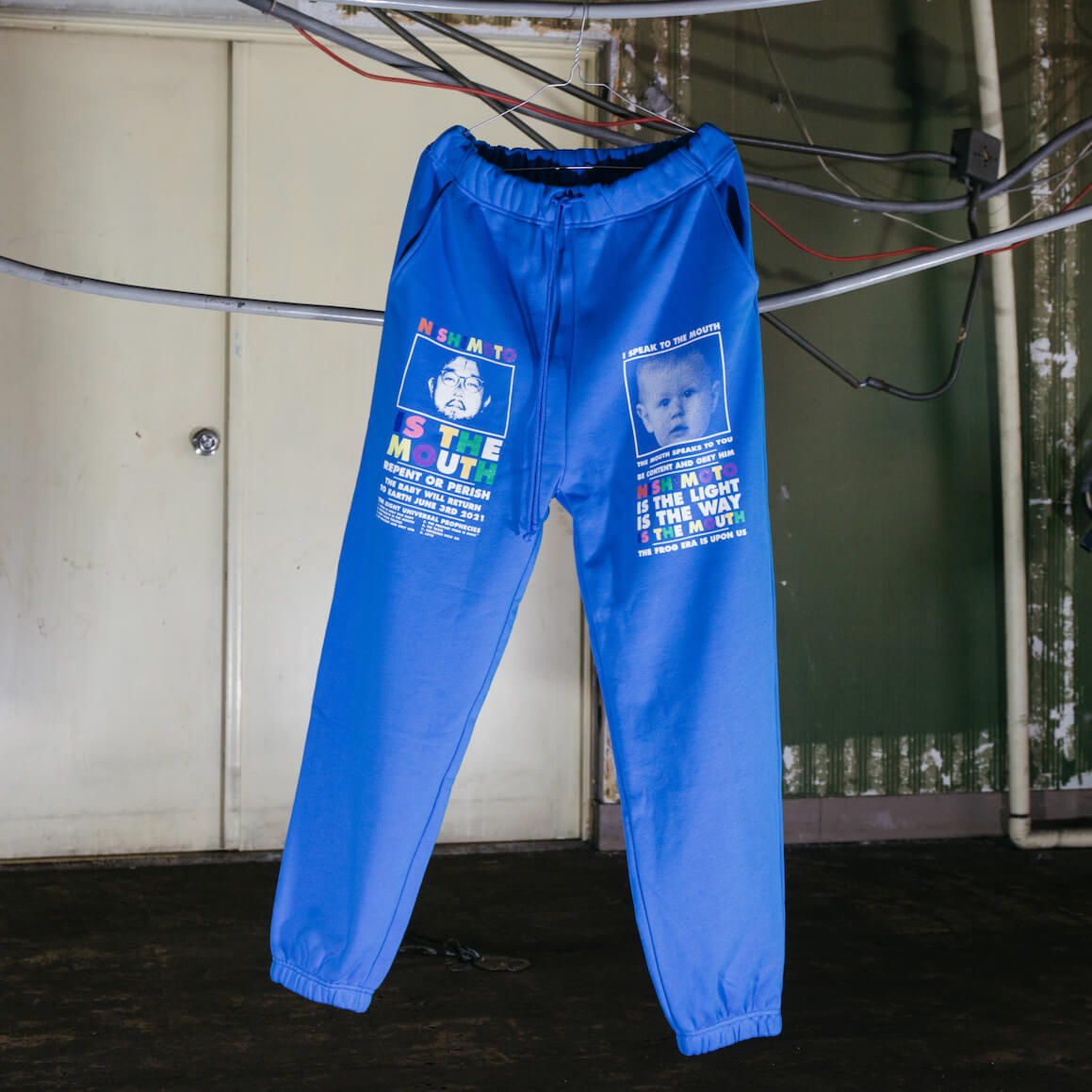 NISHIMOTO IS THE MOUTH CLASSIC SWEAT PANTS  (GLITTER)NIM-L15G BLUE