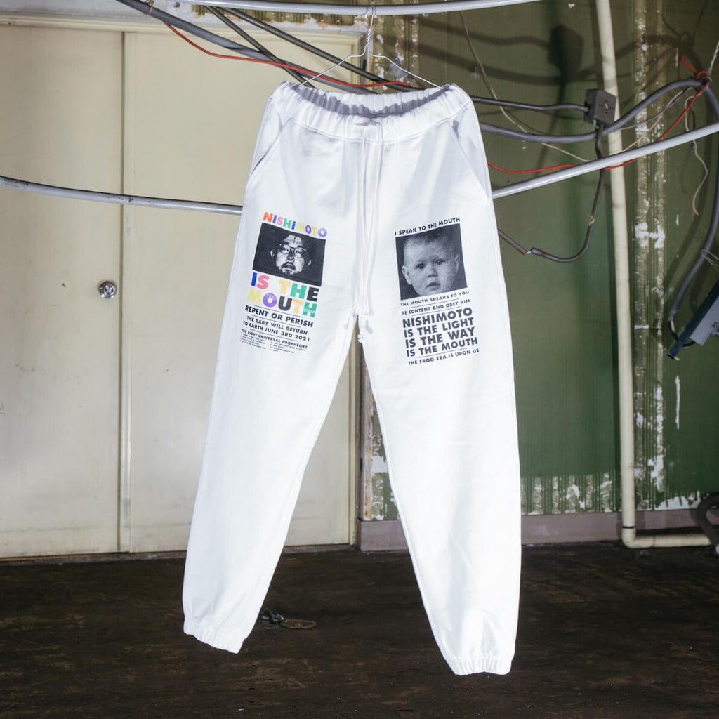 NISHIMOTO IS THE MOUTH CLASSIC SWEAT PANTS  (GLITTER)NIM-L15G WHITE