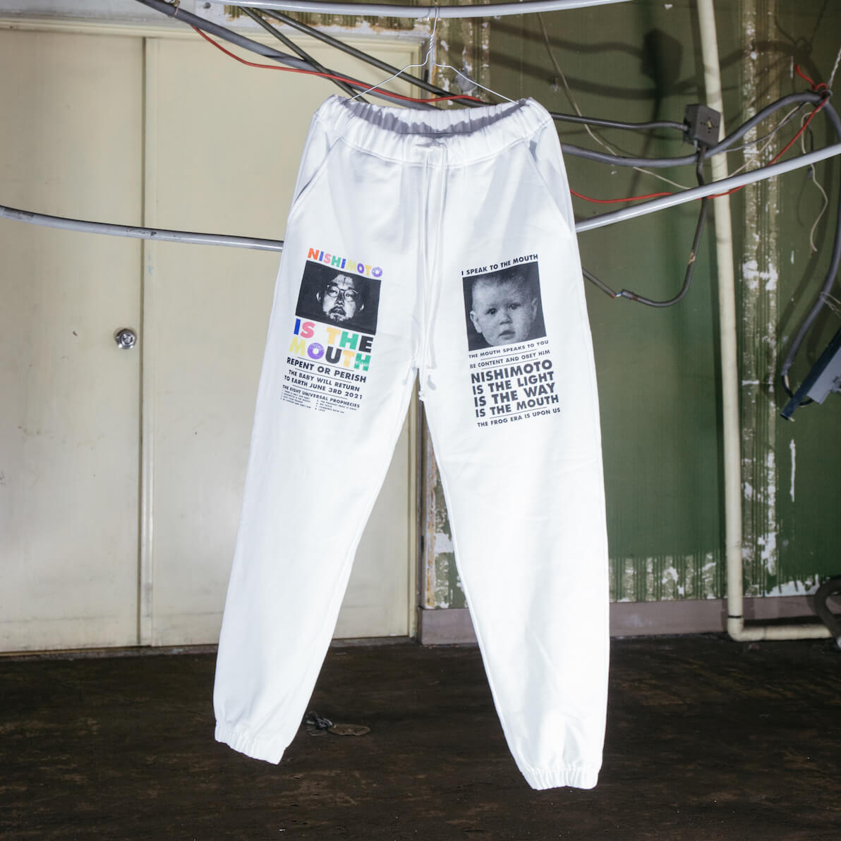 NISHIMOTO IS THE MOUTH CLASSIC SWEAT PANTS  (GLITTER)NIM-L15G WHITE