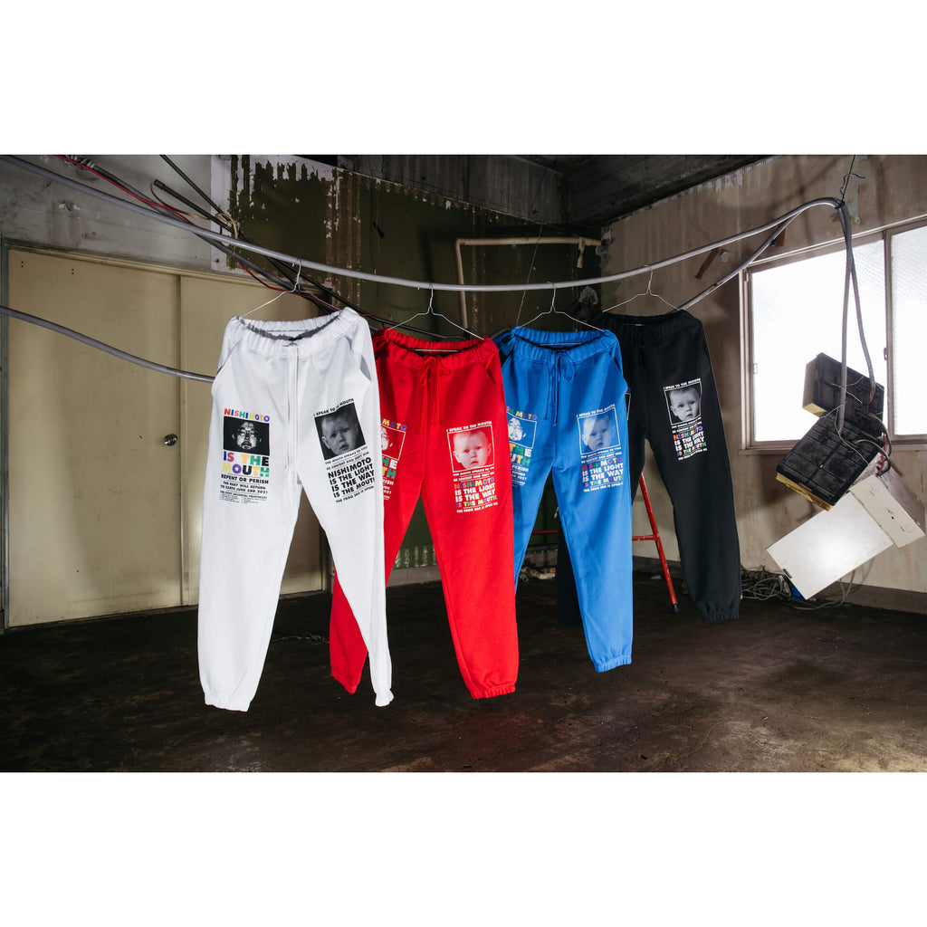 NISHIMOTO IS THE MOUTH CLASSIC SWEAT PANTS  (GLITTER)NIM-L15G WHITE