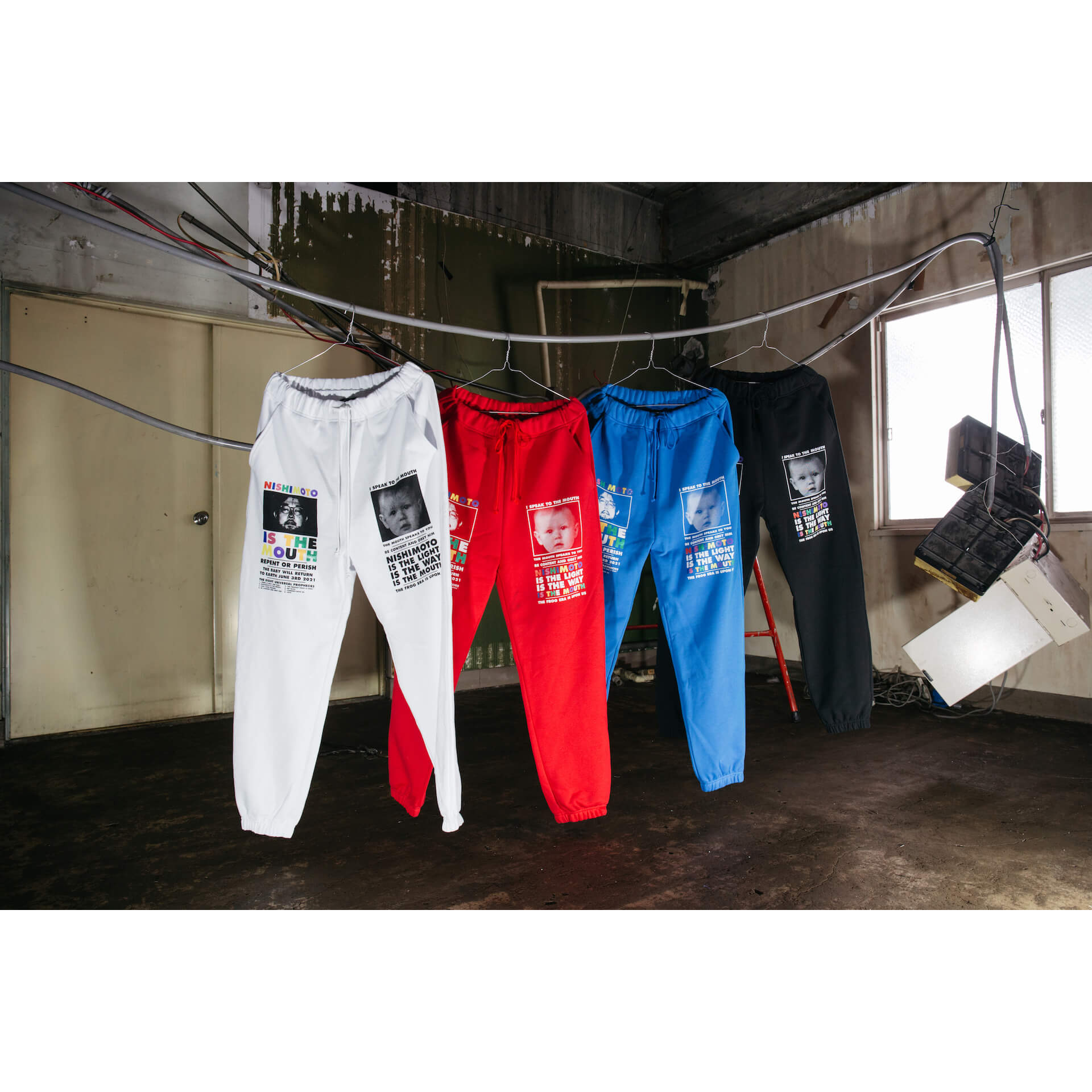 NISHIMOTO IS THE MOUTH CLASSIC SWEAT PANTS  (GLITTER)NIM-L15G WHITE