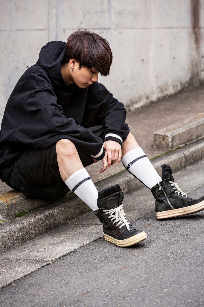 COMMON SOX  LONG SOCKS"LINE" CSR-002 WHITE