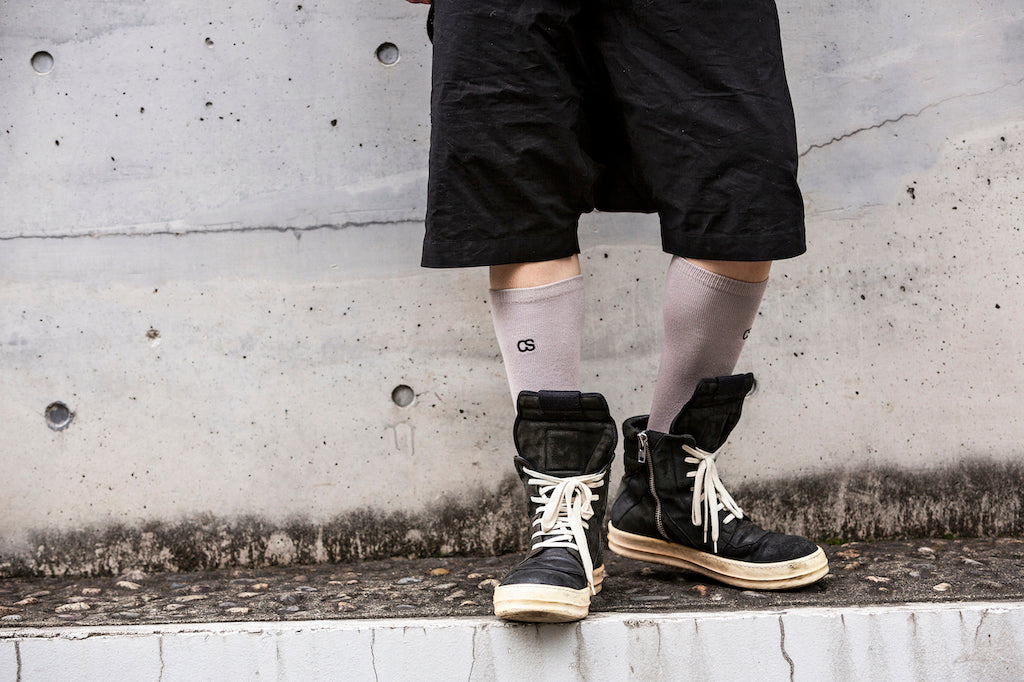 COMMON SOX  LONG SOCKS"LINE" CSR-001 BEIGE
